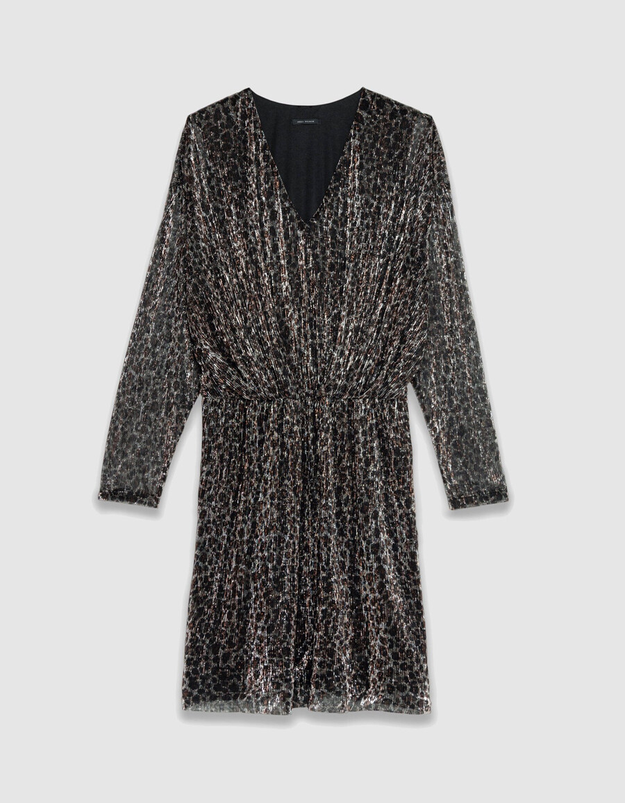 abito in maglia lurex nero da donna