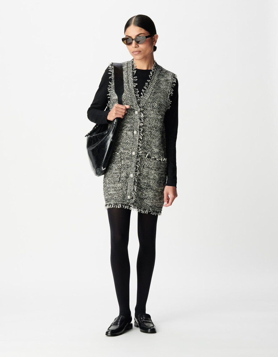 abito in tweed senza maniche per donna