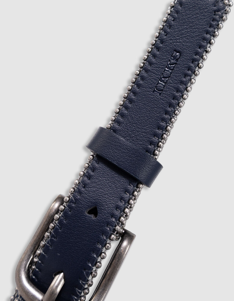 cintura blu navy traforata con cuore e microperline per bambine