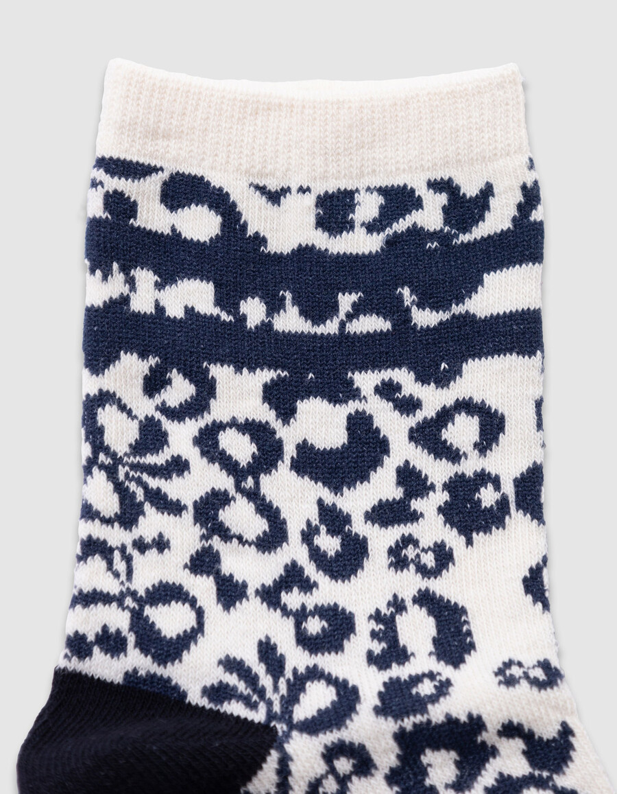 calzini blu navy écru e rossi per bambine