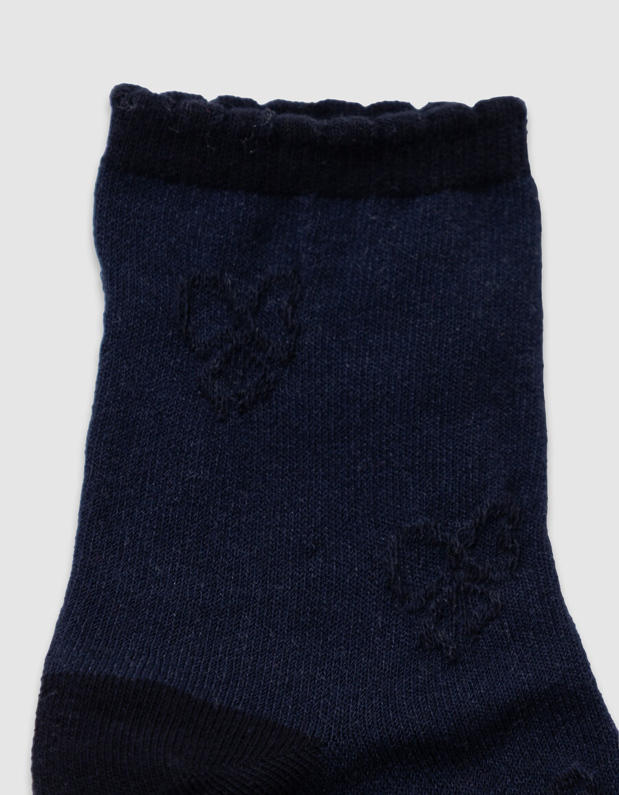 calzini blu navy écru e rossi per bambine