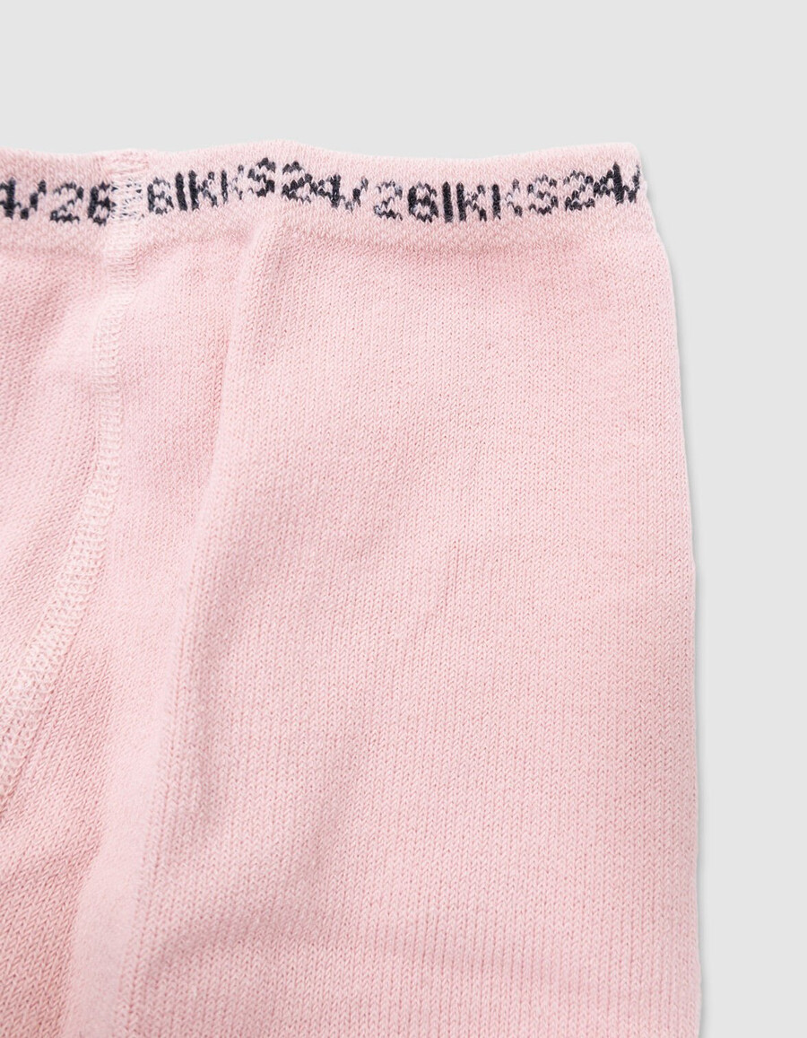 collant in maglia jacquard con fiocco rosa per bambine