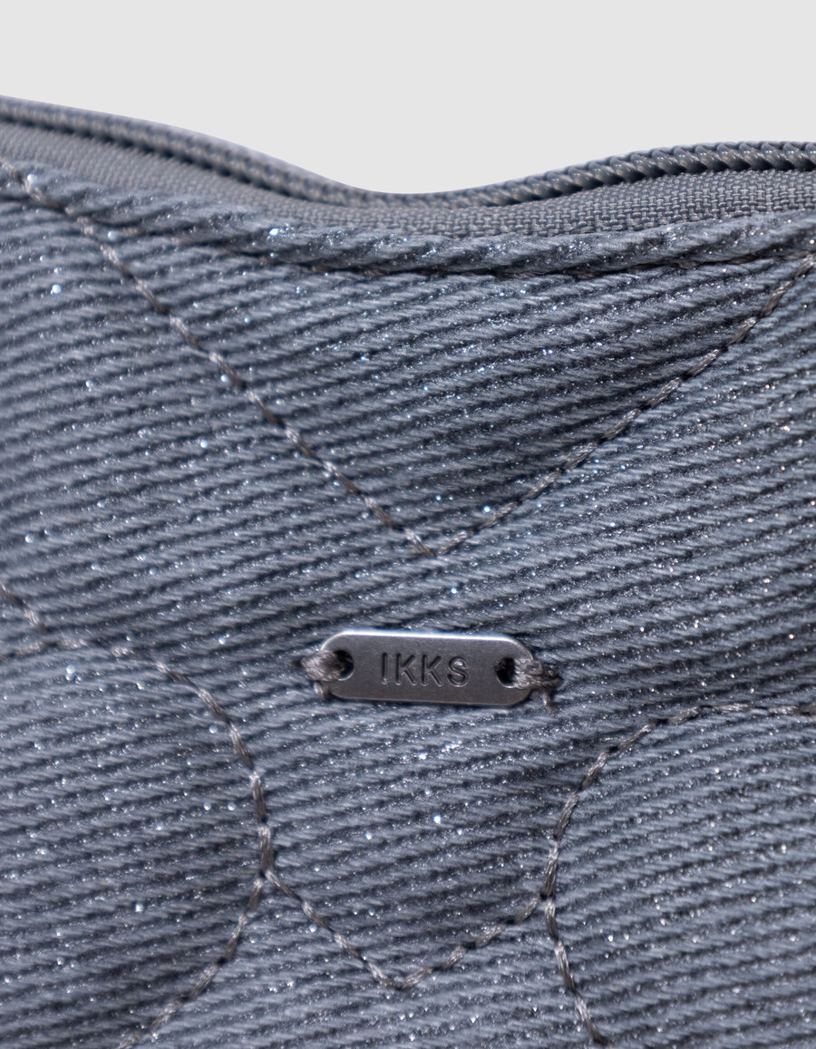 borsa blu glitterata per bambine con cuori trapuntati