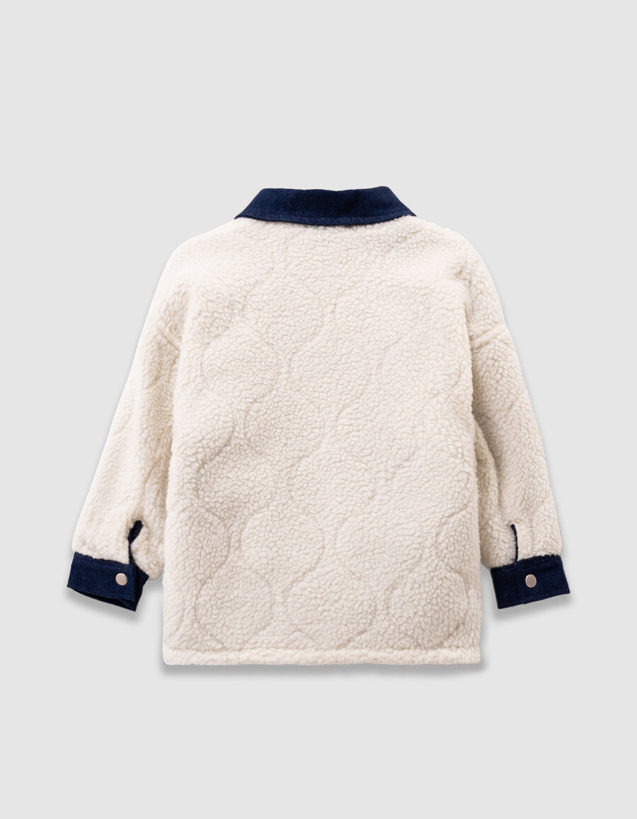 giacca reversibile in denim grezzo e sherpa per bambina