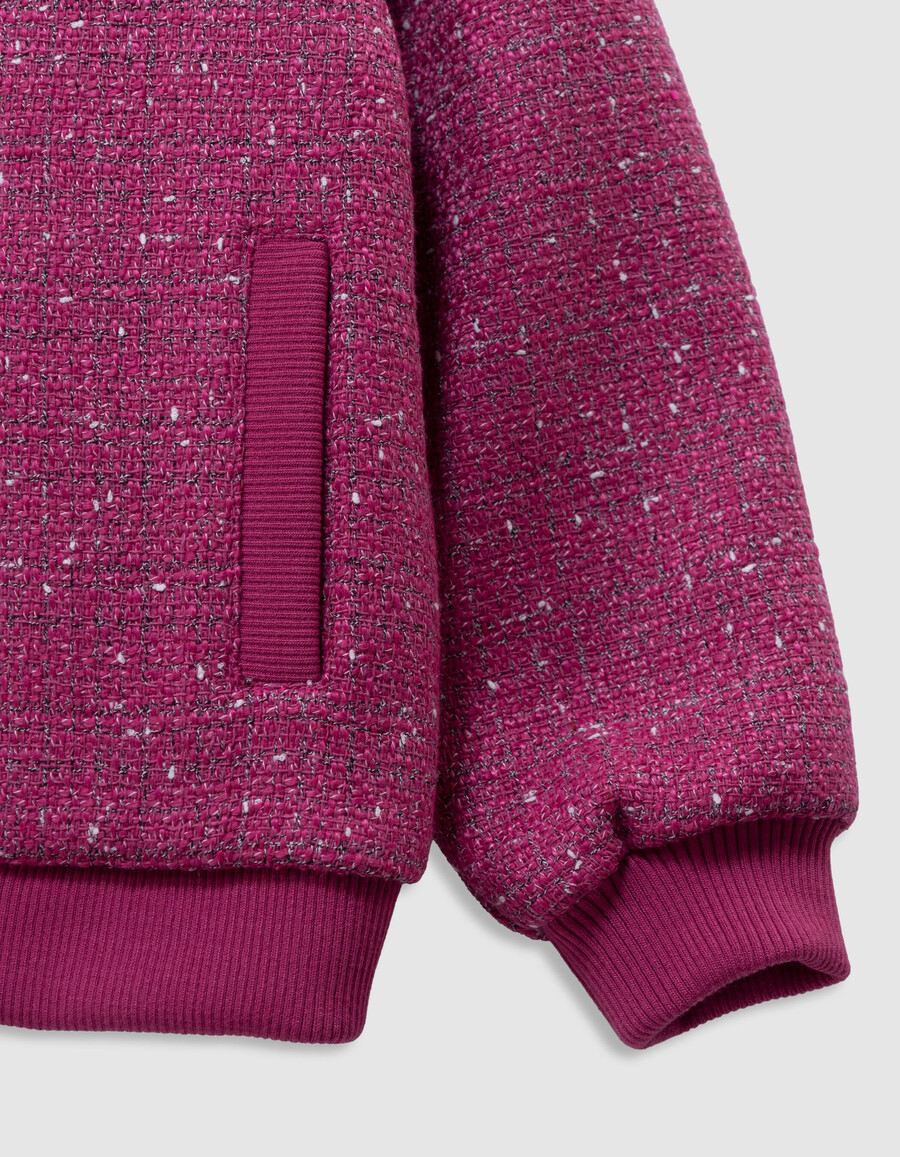 giacca rosa effetto tweed per bambine