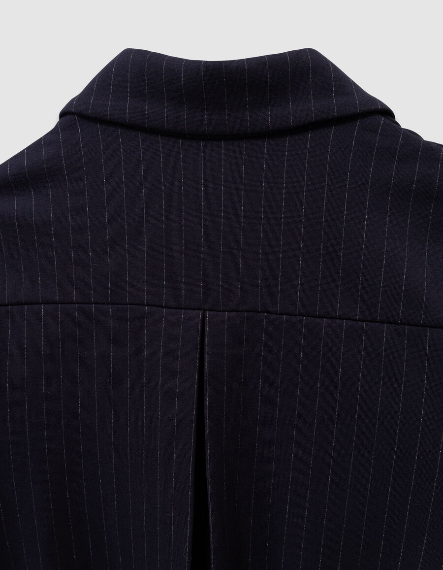 giacca da abito blu navy a righe per ragazze