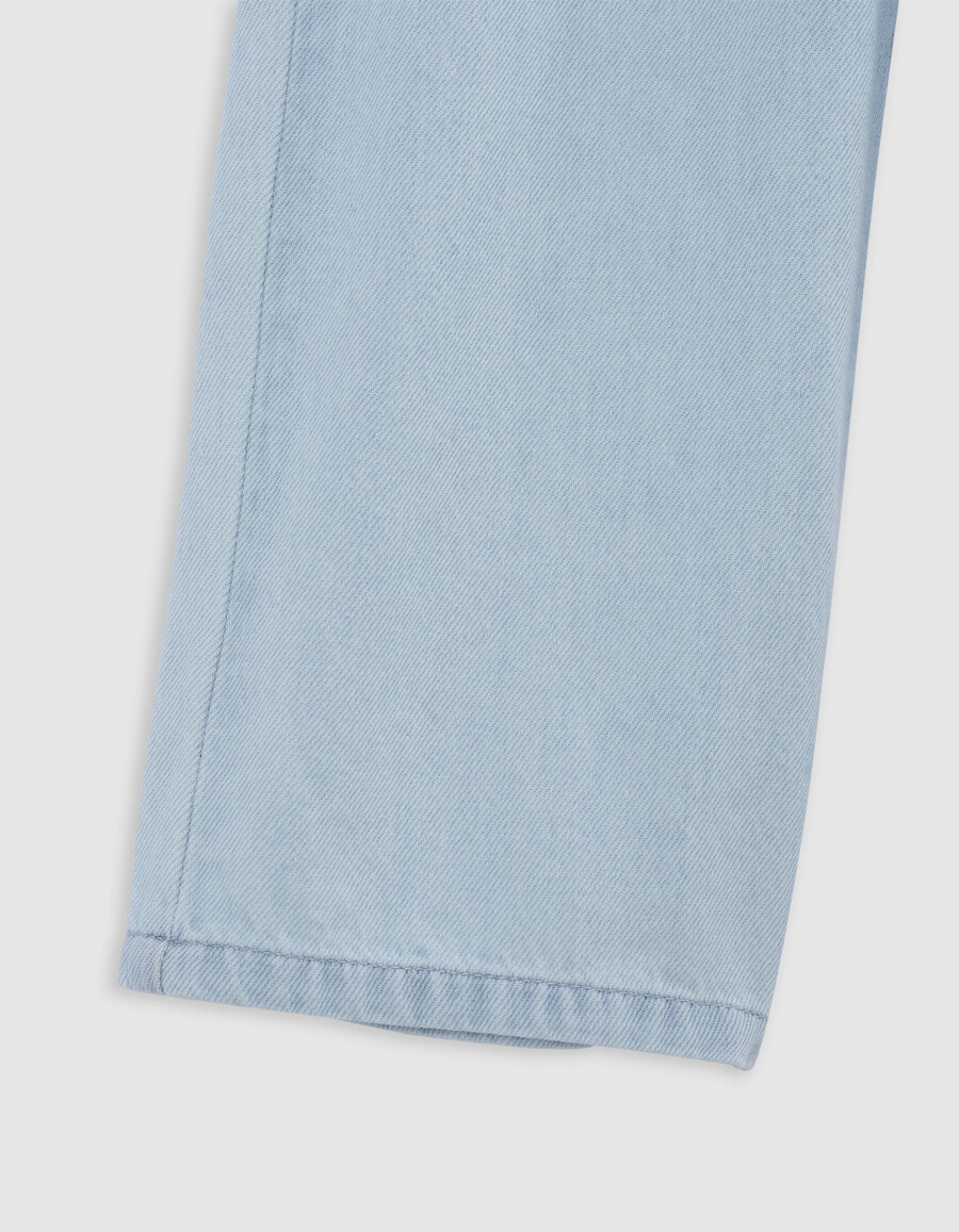 completo di salopette e maglietta in denim blu per bambina