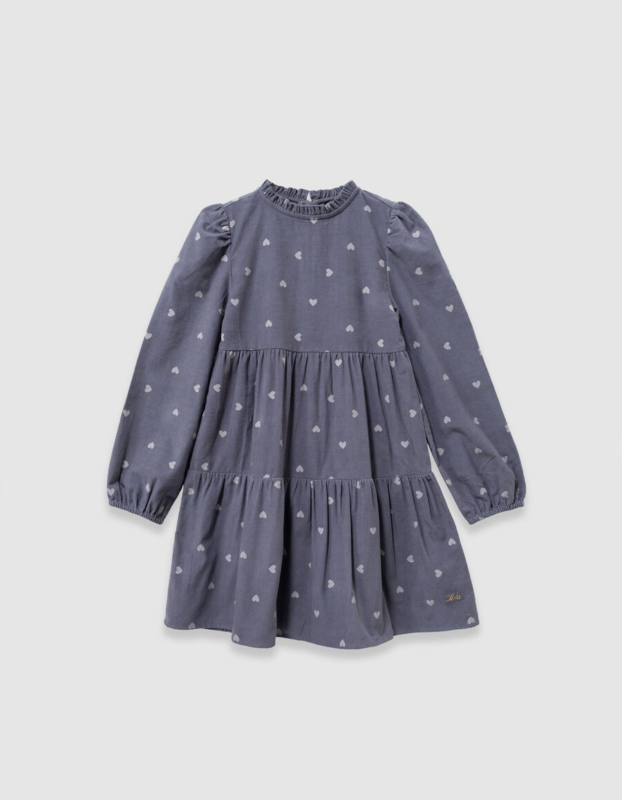 parka e gilet in velluto blu 2 in 1 per ragazze