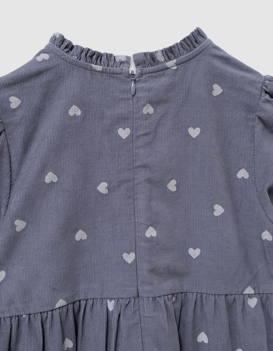 parka e gilet in velluto blu 2 in 1 per ragazze