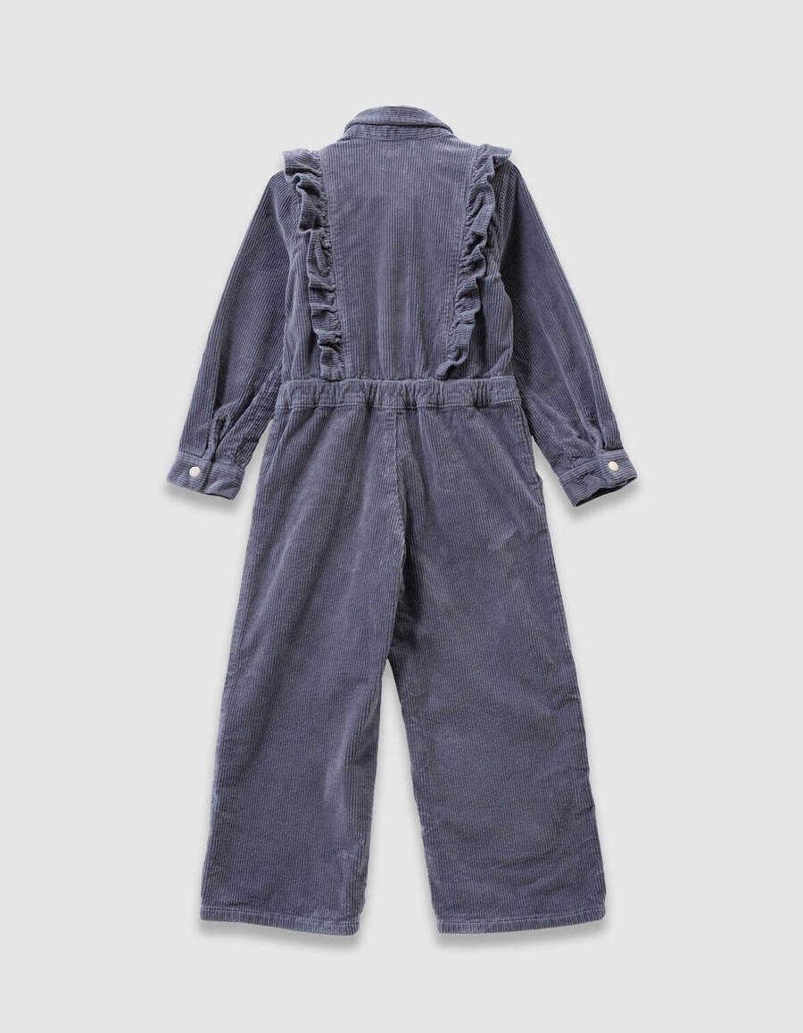 tuta in velluto a coste blu per bambine