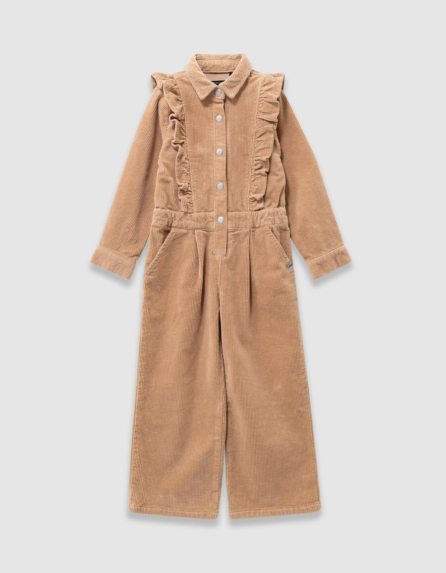 tuta in velluto a coste beige per bambine