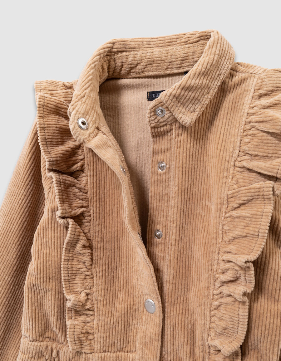 tuta in velluto a coste beige per bambine