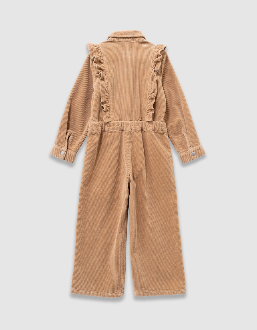 tuta in velluto a coste beige per bambine