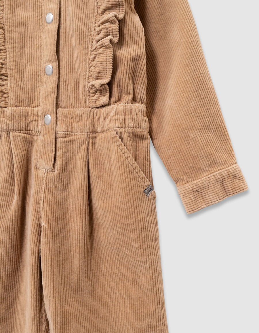 tuta in velluto a coste beige per bambine