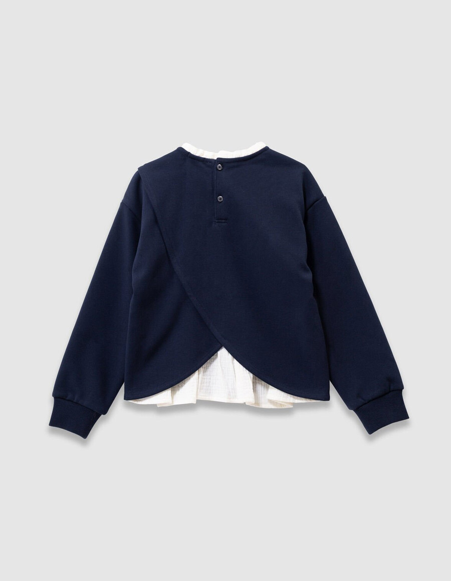 felpa blu navy da bambina slogan di harry potter collo a balza