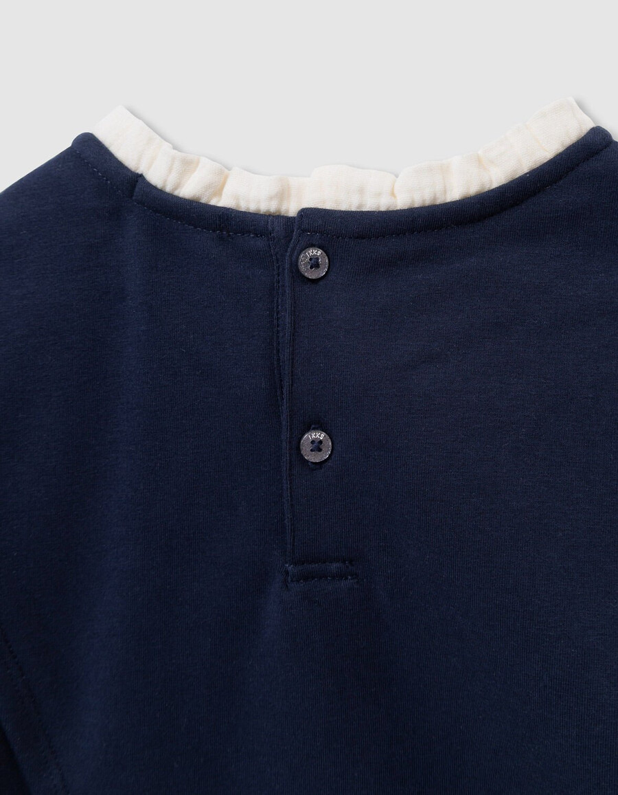 felpa blu navy da bambina slogan di harry potter collo a balza