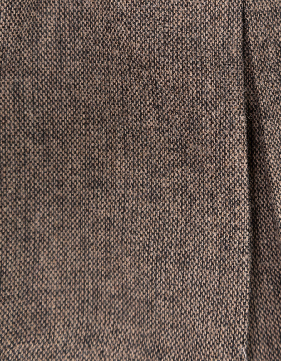 pantaloncini in flanella marrone mélange da bambina
