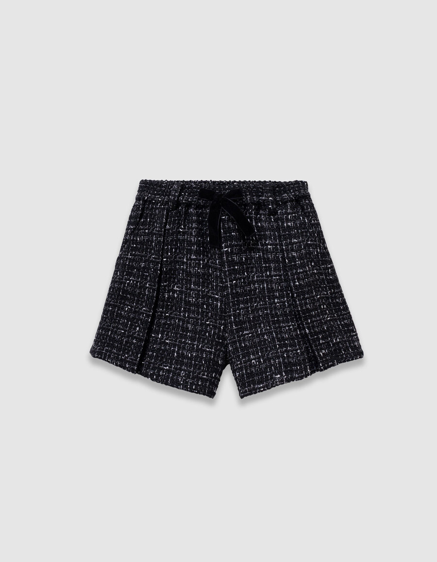 pantaloncini neri effetto tweed per ragazze