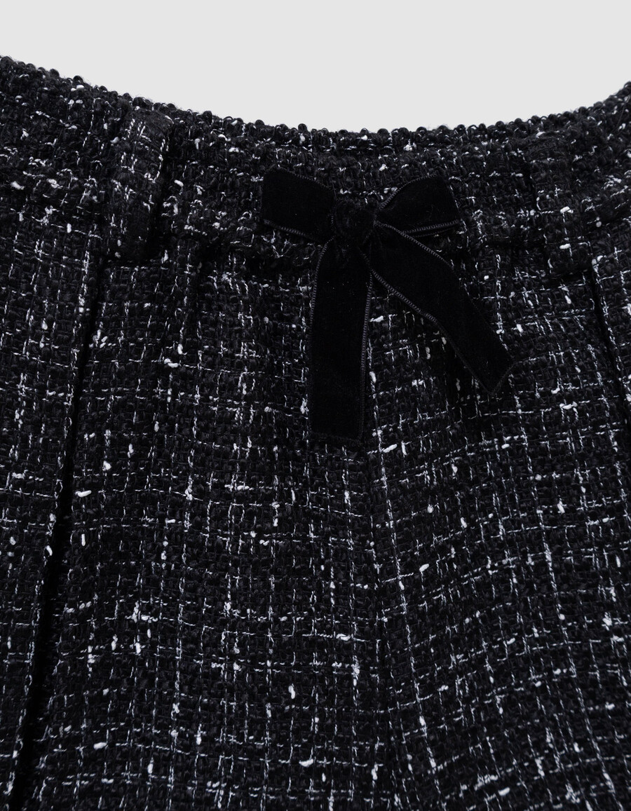 pantaloncini neri effetto tweed per ragazze
