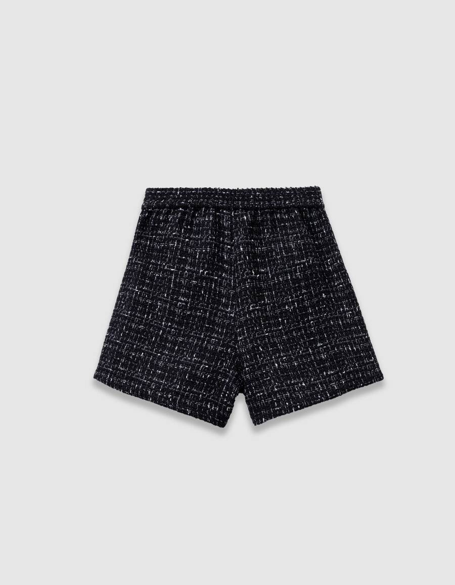 pantaloncini neri effetto tweed per ragazze