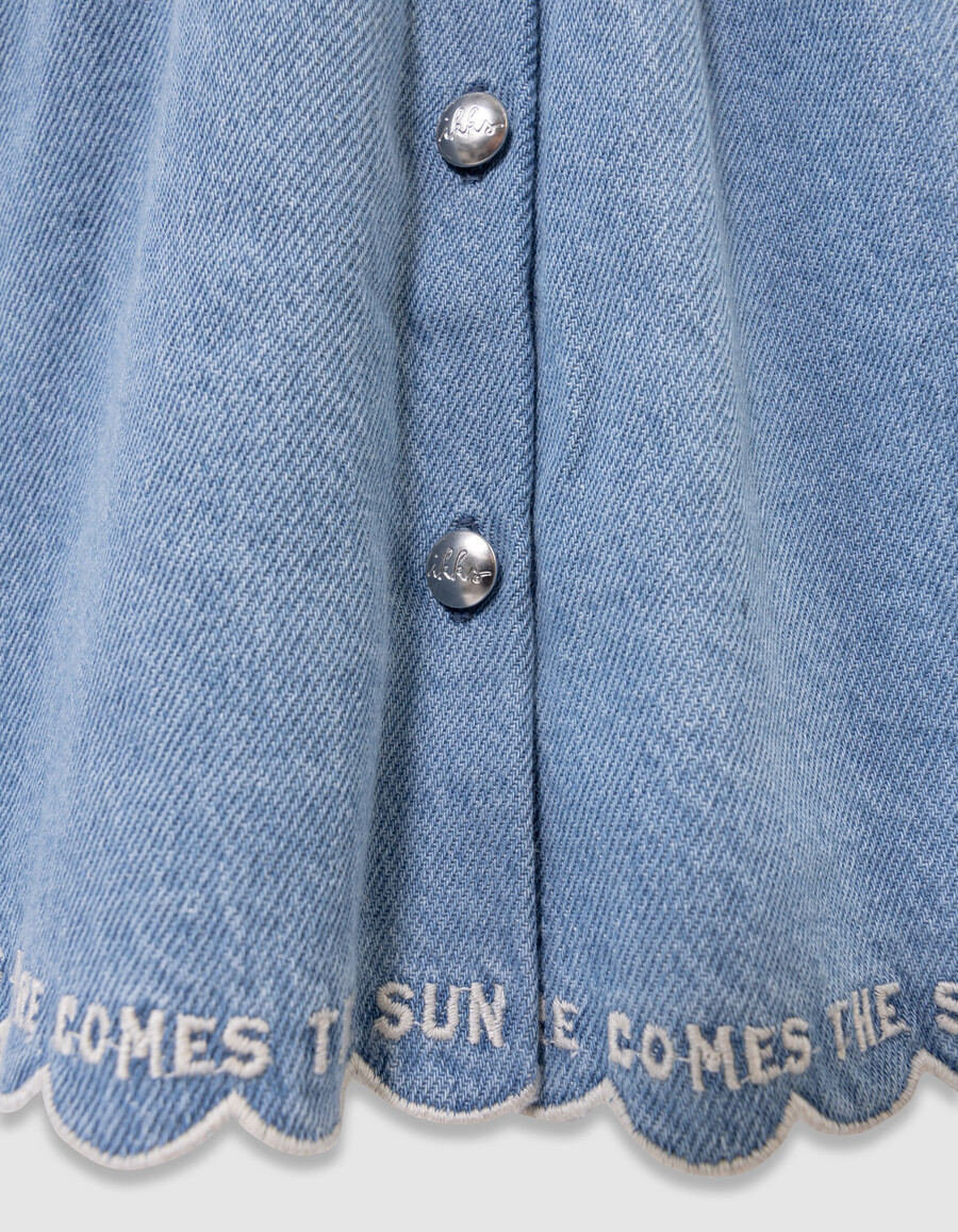 gonna cargo in denim blu per bambine con tasche