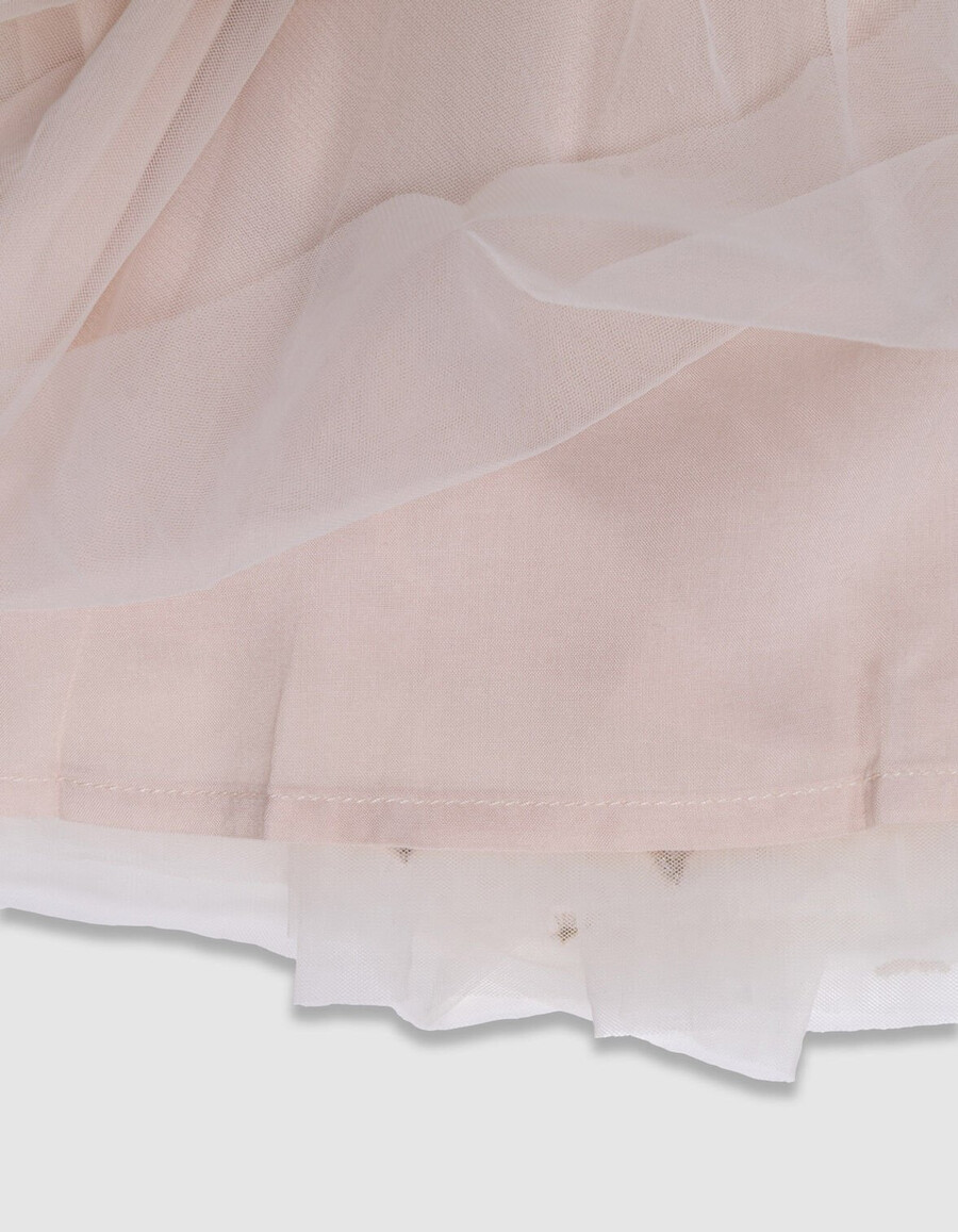 gonna midi in tulle bianco da bambina