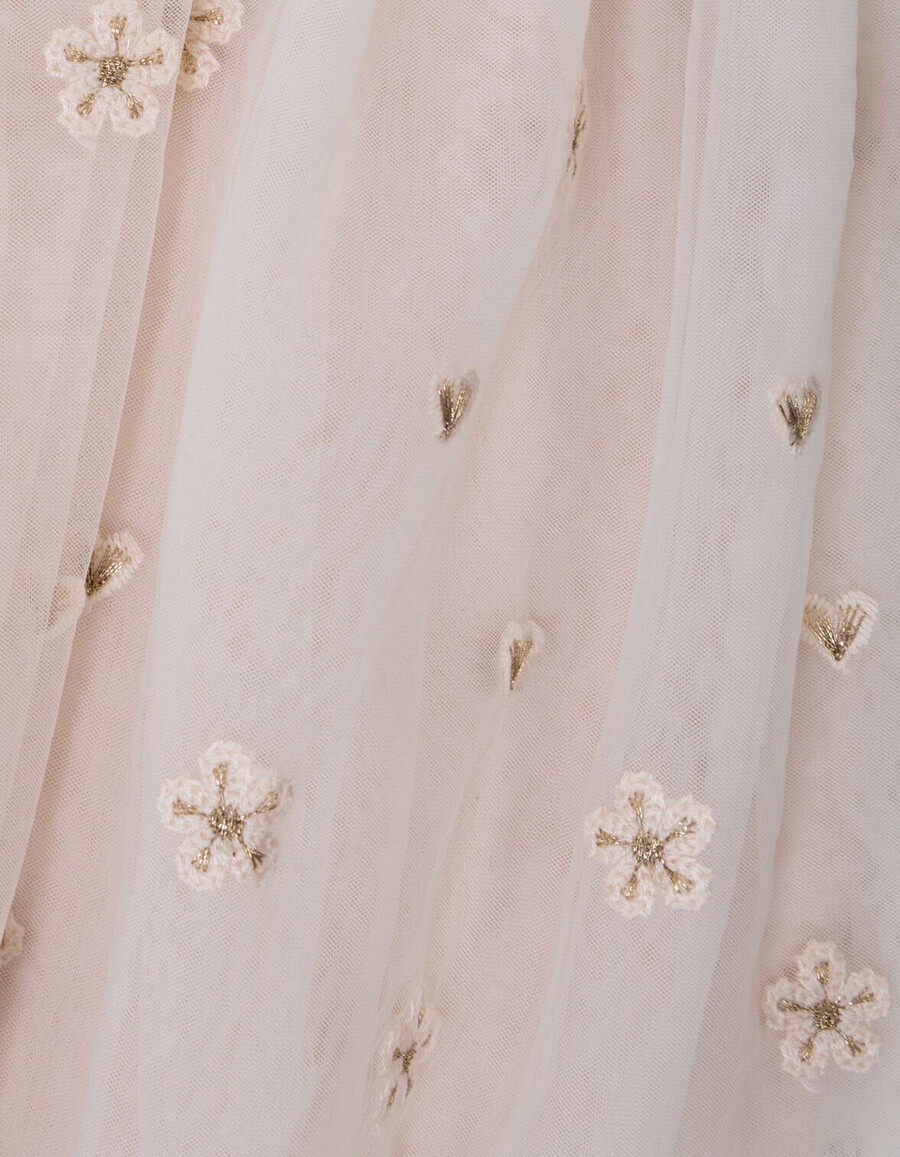 gonna midi in tulle bianco da bambina