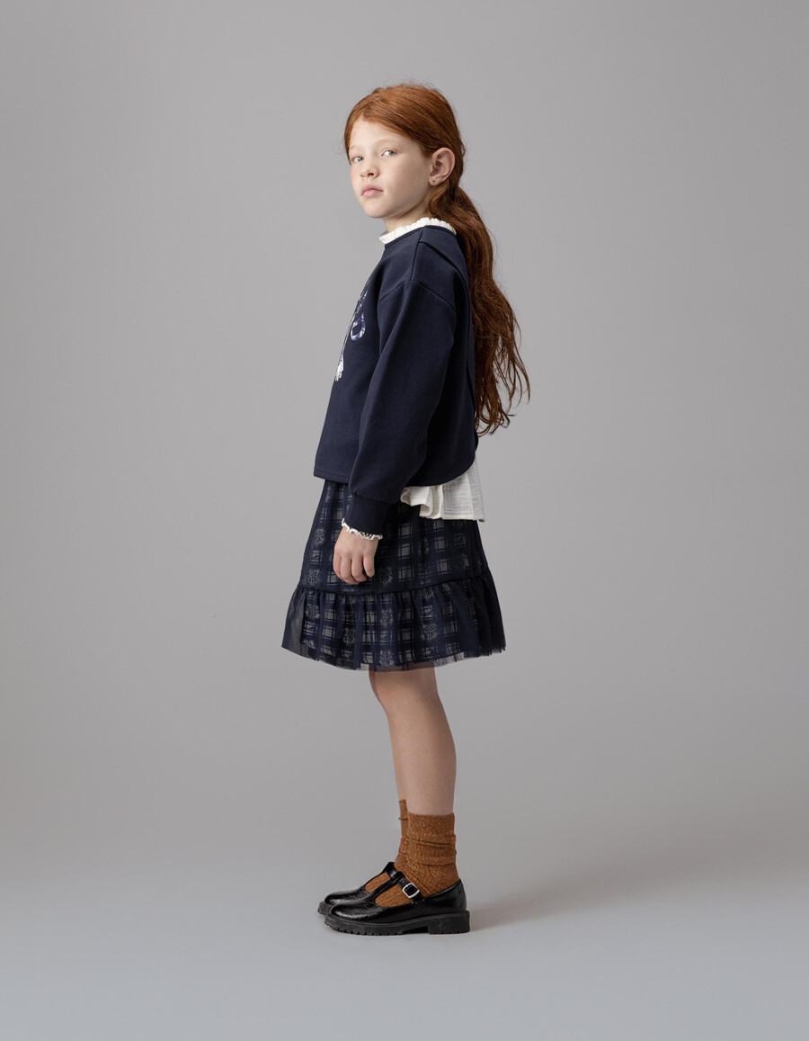 gonna in tulle misto blu navy di harry potter per bambine