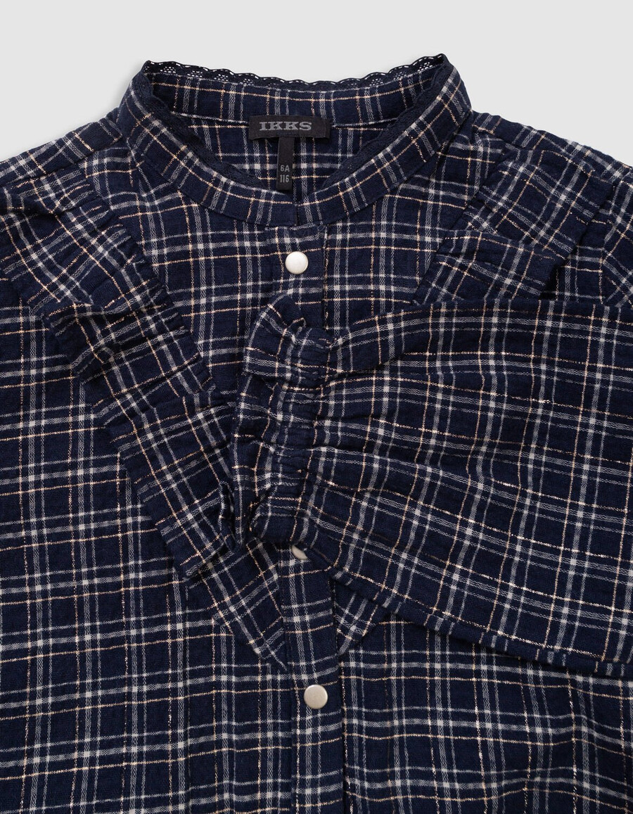 camicia a quadri blu navy per ragazze