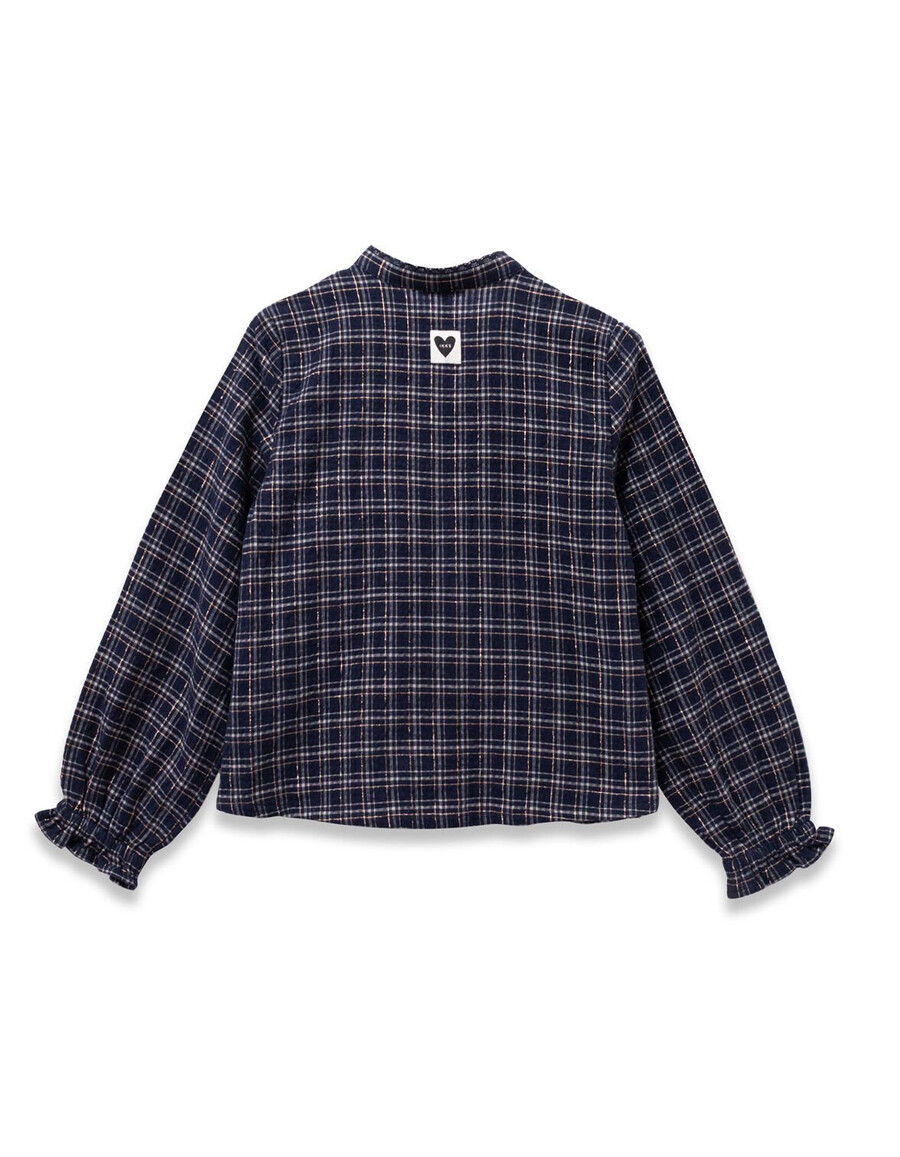 camicia a quadri blu navy per ragazze