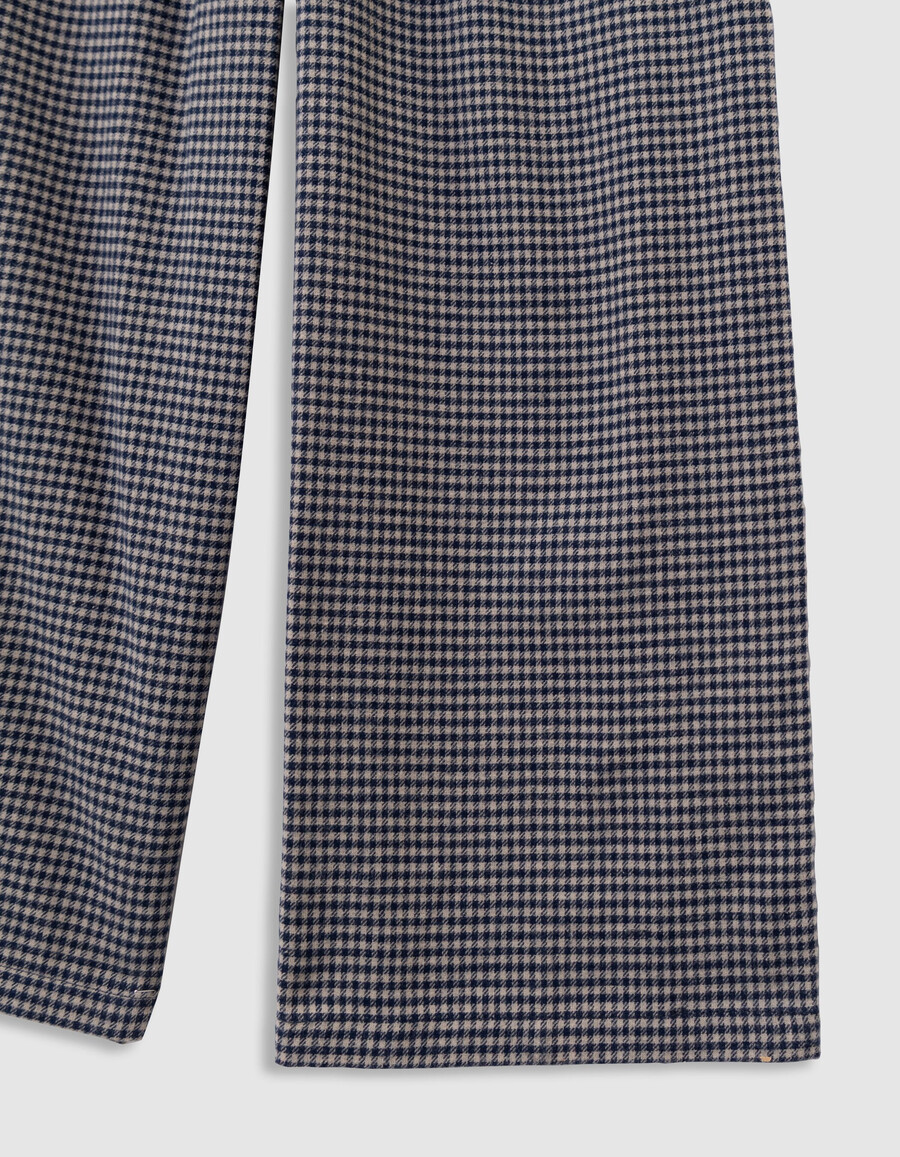 pantaloni a quadretti blu navy con volant per bambine