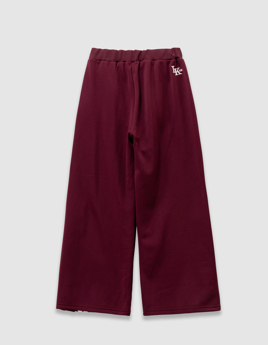 pantaloni da jogging bordeaux con strisce bianche per bambine