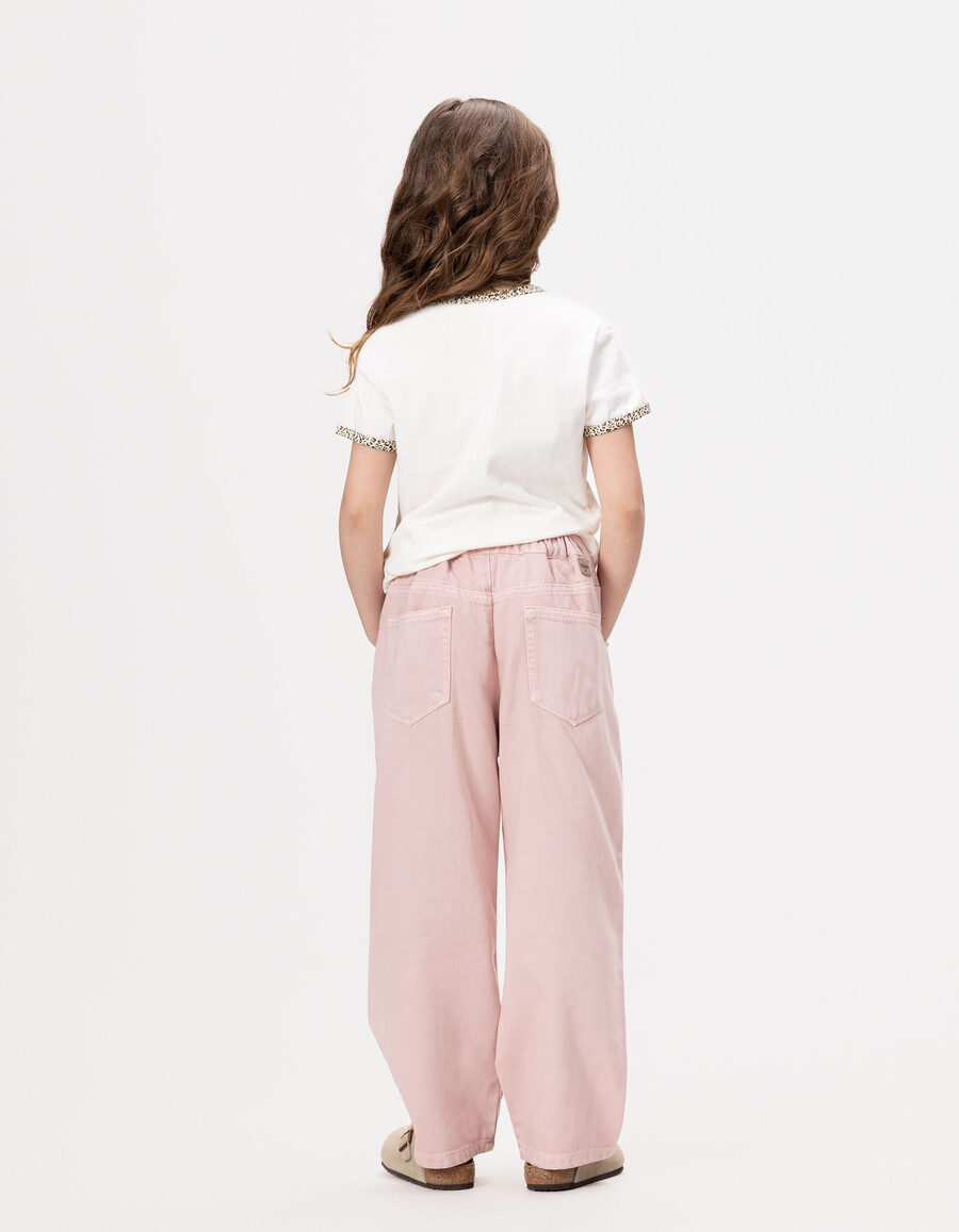 jeans rosa a palloncino per bambine con vita elasticizzata