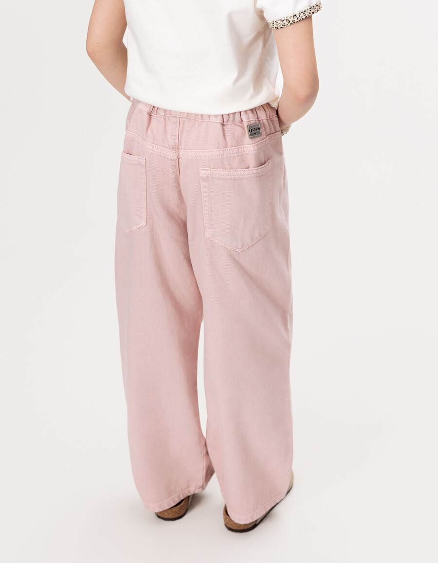 jeans rosa a palloncino per bambine con vita elasticizzata