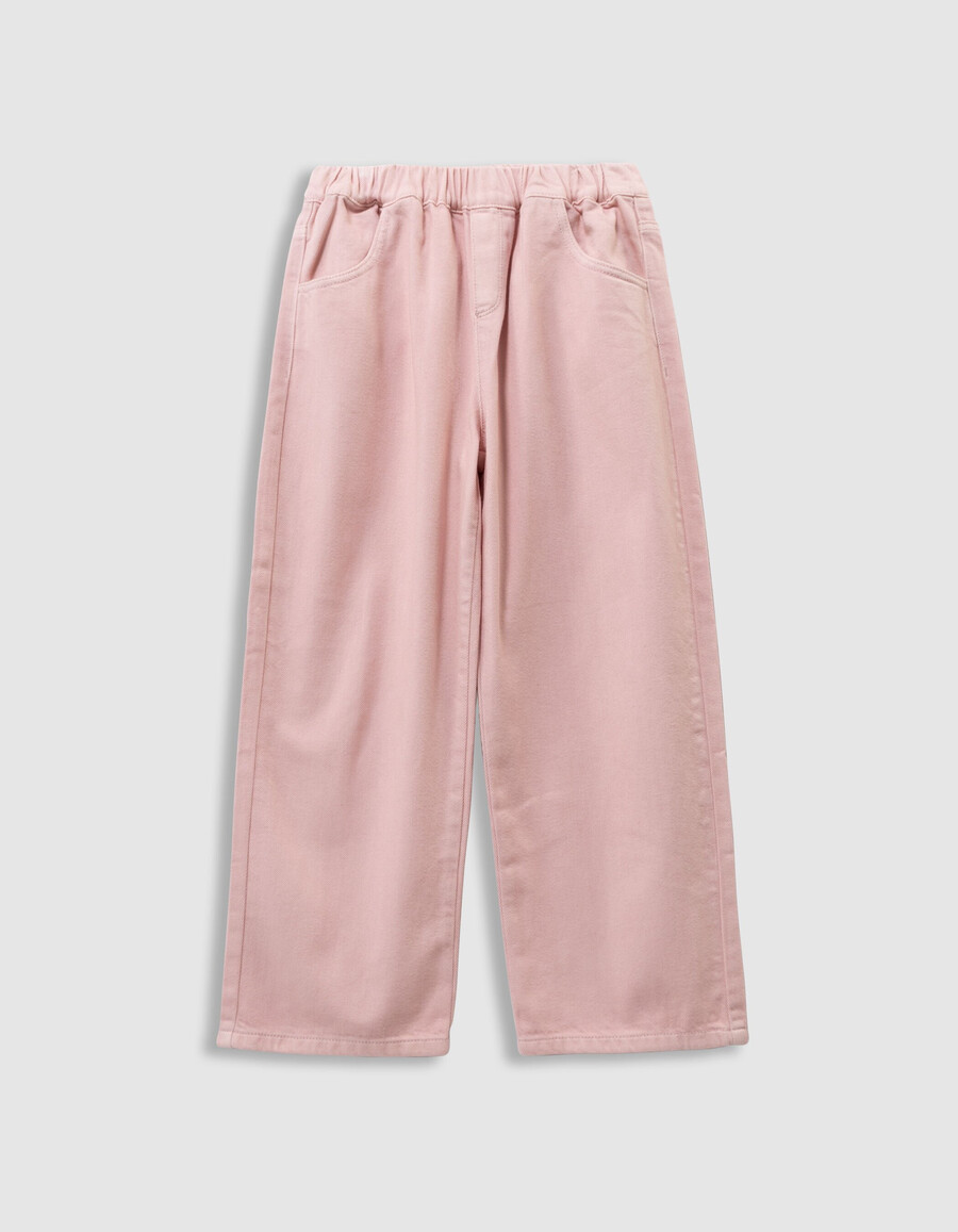 jeans rosa a palloncino per bambine con vita elasticizzata