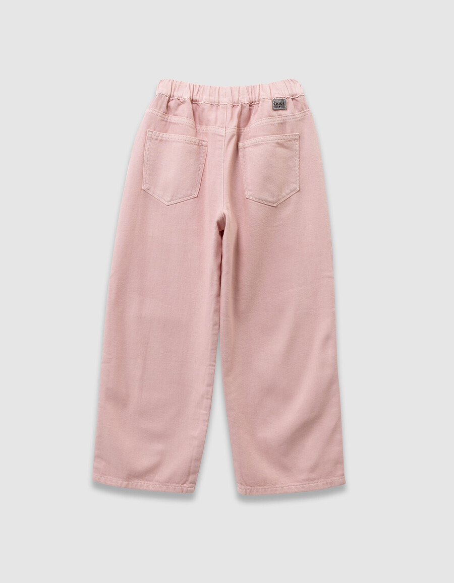 jeans rosa a palloncino per bambine con vita elasticizzata