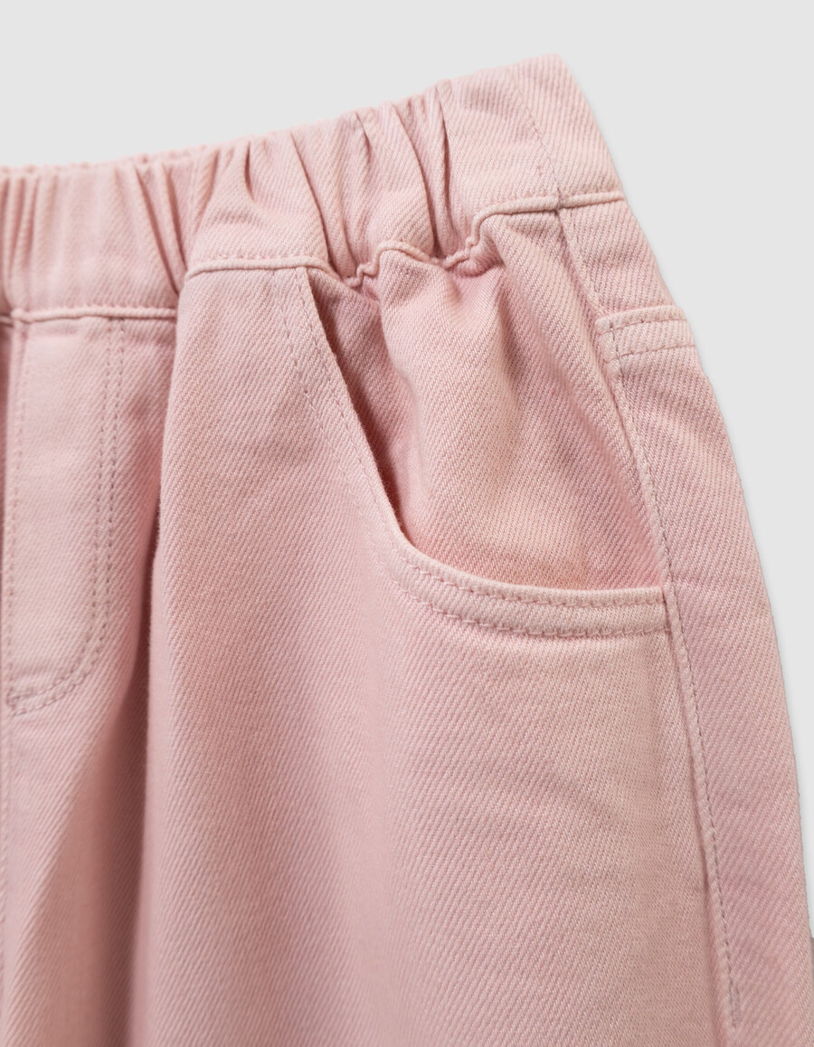 jeans rosa a palloncino per bambine con vita elasticizzata