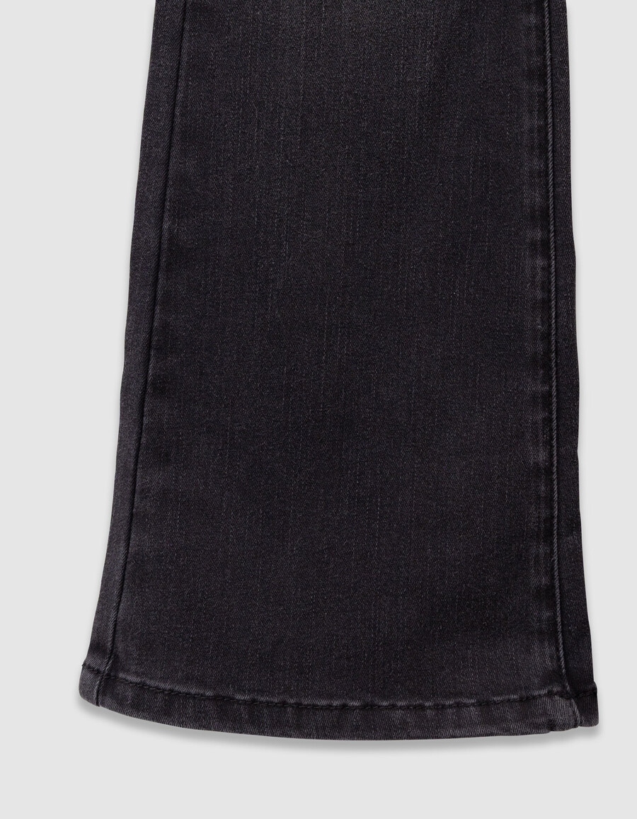 jeans svasati grigi da bambina con bottoni a vista