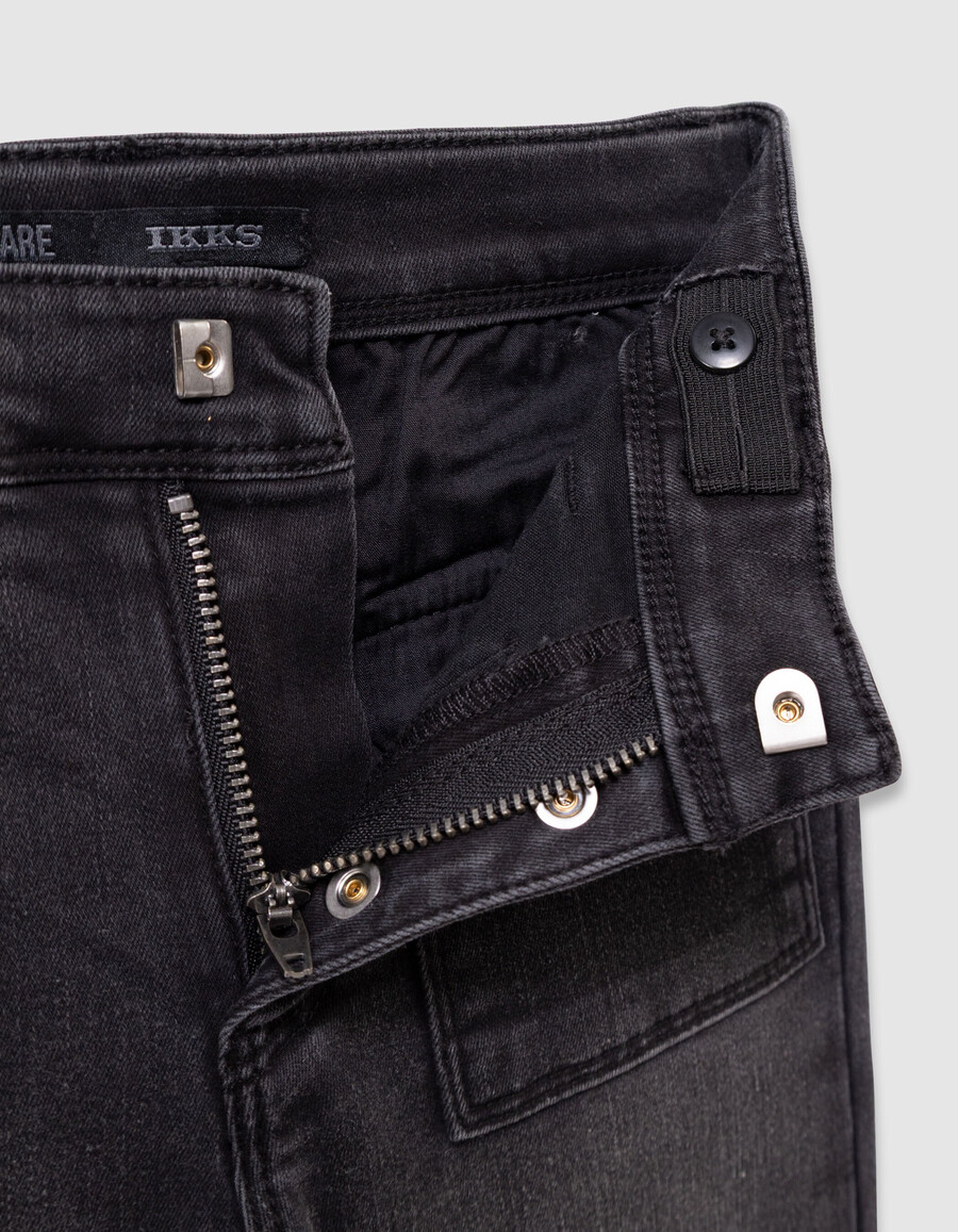 jeans svasati grigi da bambina con bottoni a vista