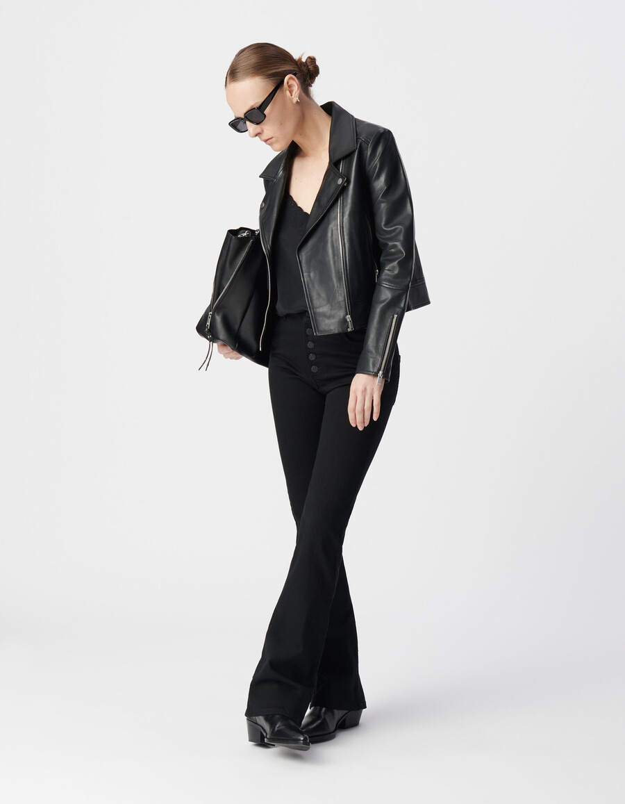 giacca in pelle da donna