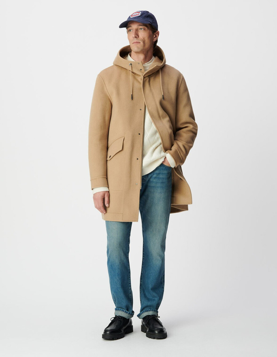 cappotto con cappuccio beige da uomo esprit duffle-coat