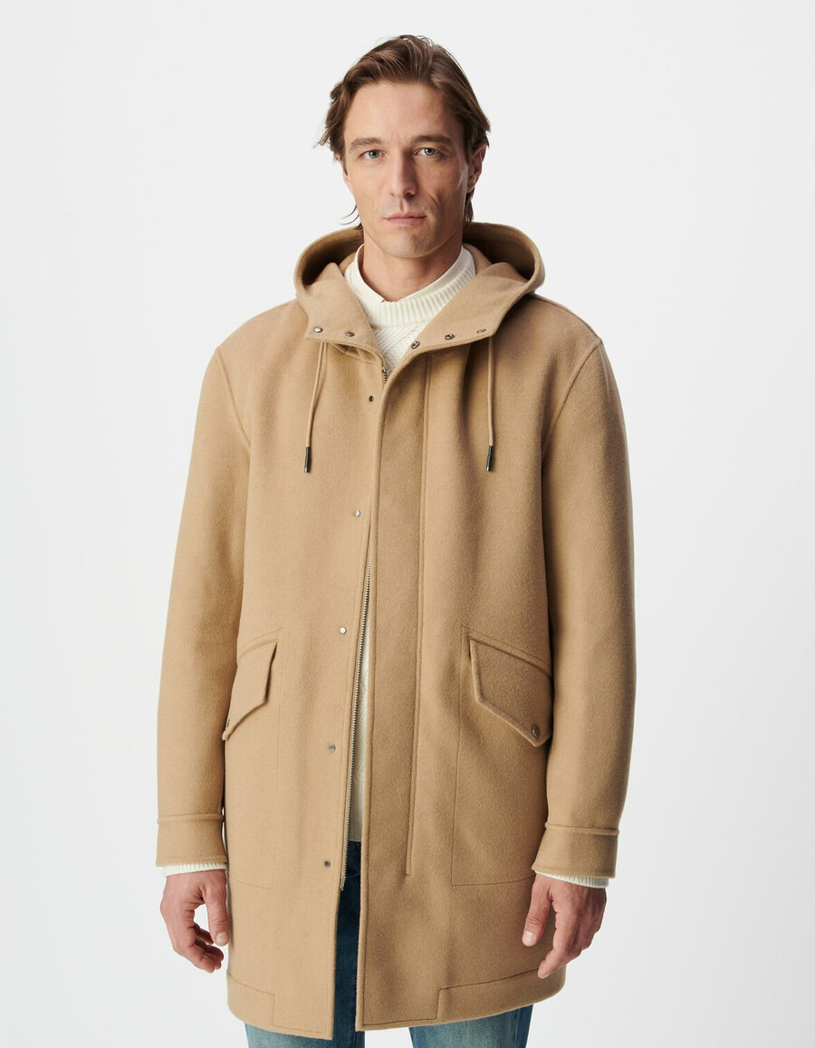 cappotto con cappuccio beige da uomo esprit duffle-coat