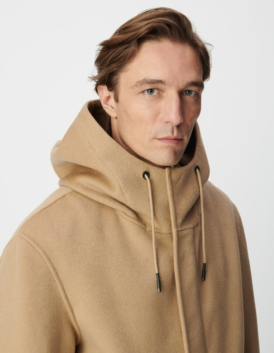 cappotto con cappuccio beige da uomo esprit duffle-coat