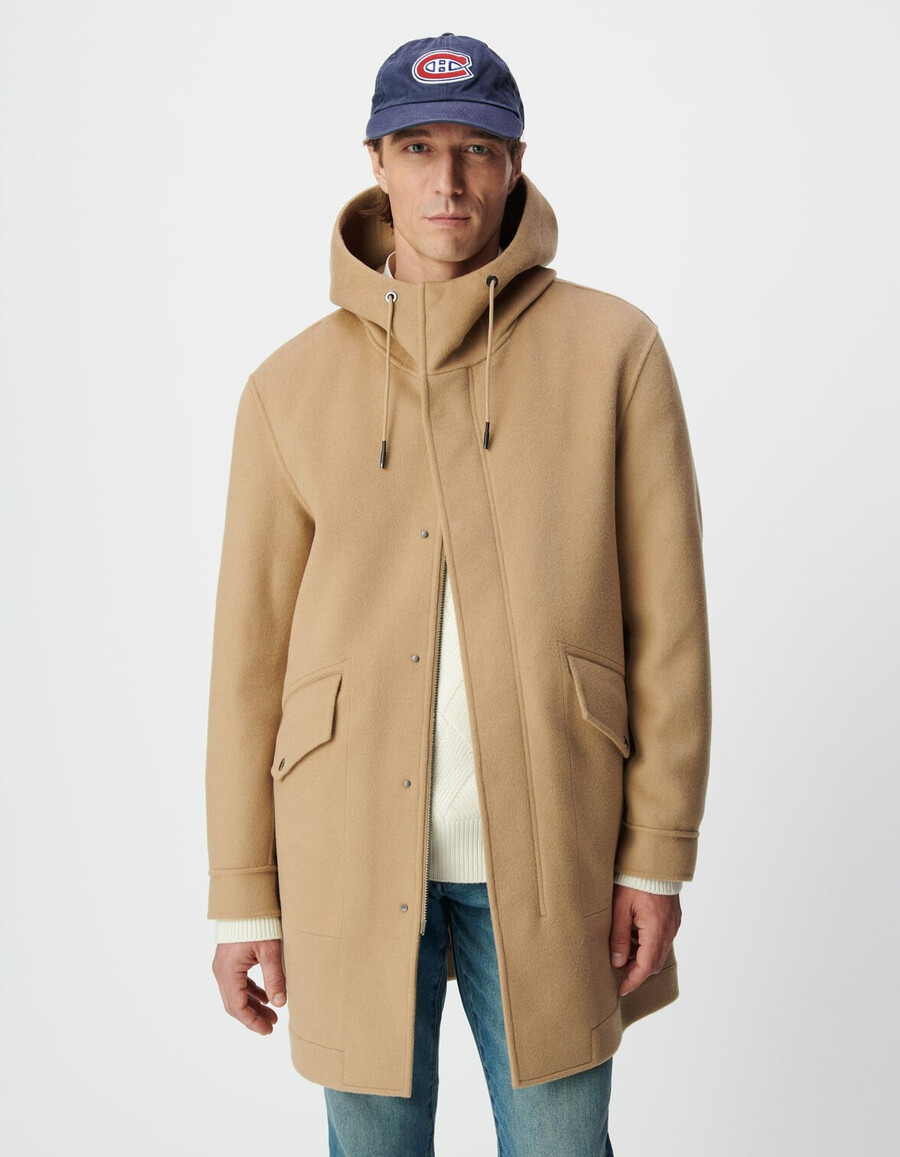 cappotto con cappuccio beige da uomo esprit duffle-coat