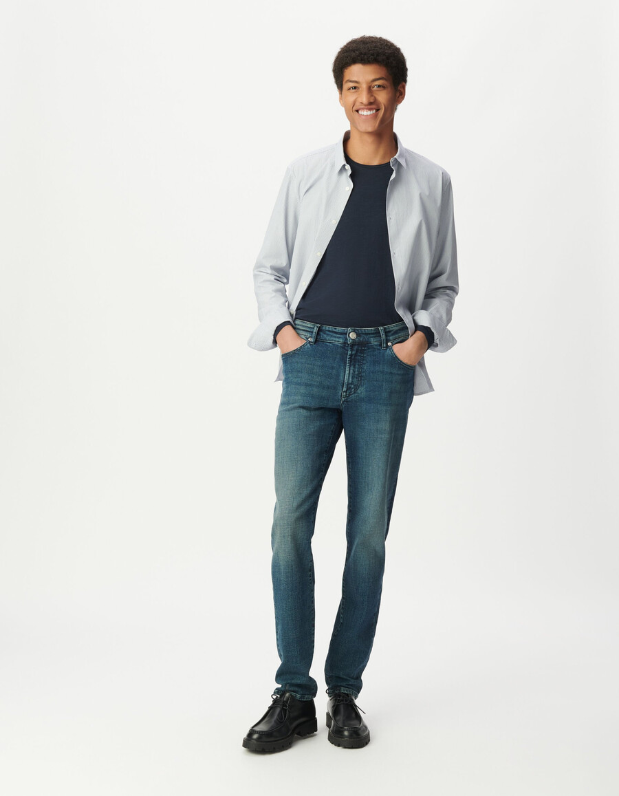 jeans slim bruce blu da uomo