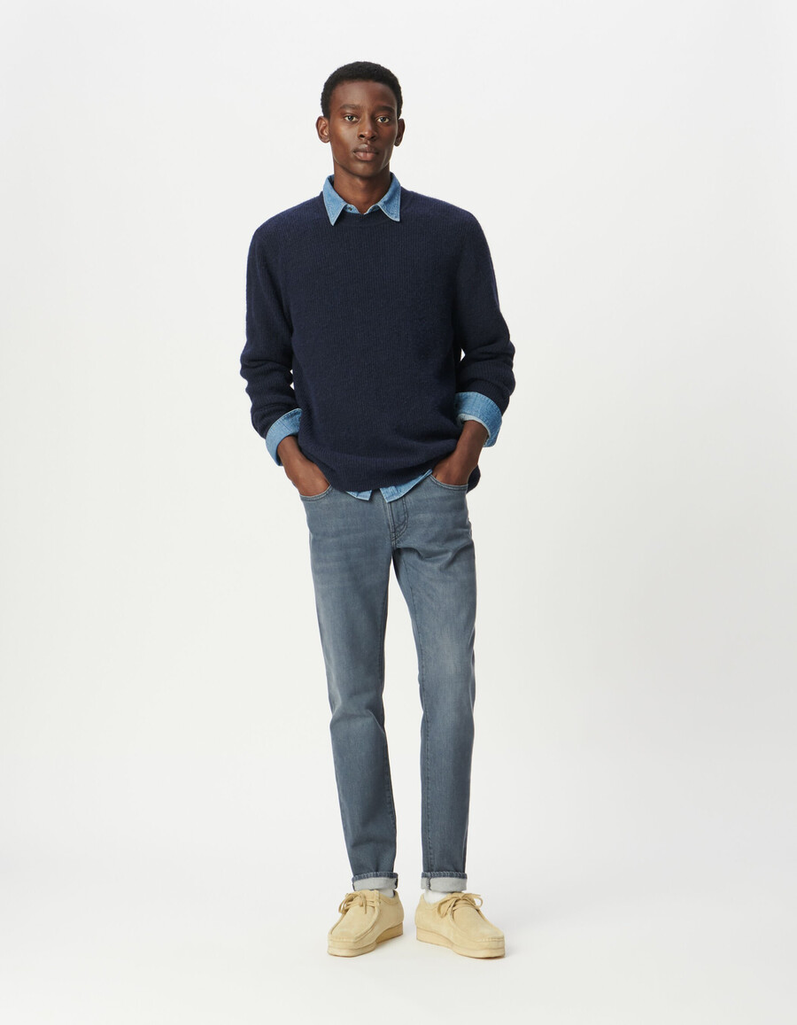 jeans slim grigi e blu da uomo