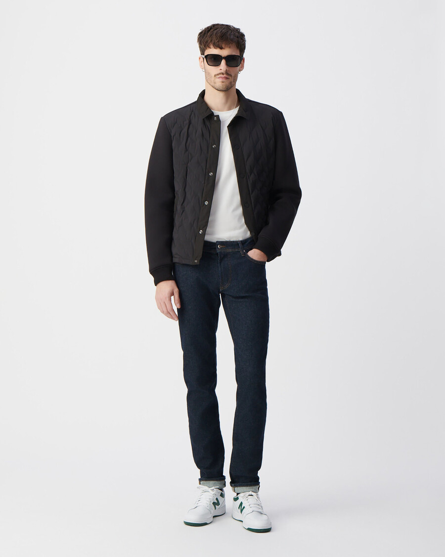 jeans slim grezzi elasticizzati blu scuro da uomo