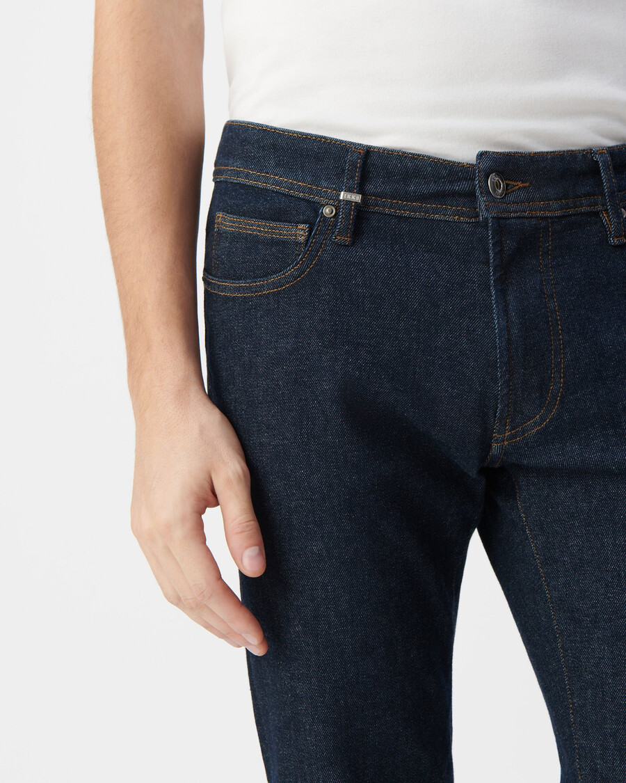 jeans slim grezzi elasticizzati blu scuro da uomo