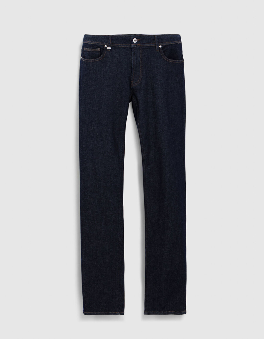 jeans slim grezzi elasticizzati blu scuro da uomo