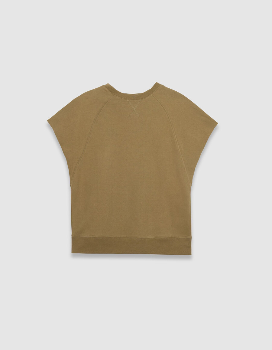 felpa senza maniche oliva oversize